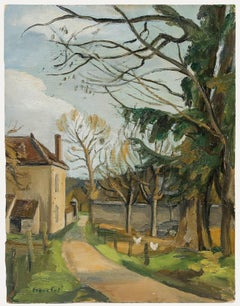 Maurice Mourlot (1906-1983) - Huile du milieu du XXe siècle, Poulets dans le jardin