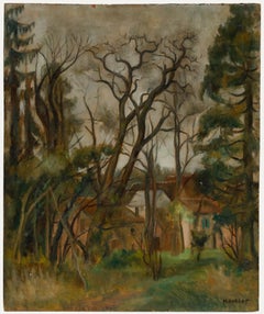 Maurice Mourlot (1906-1983) - Huile du milieu du 20e siècle, Arbres en hiver
