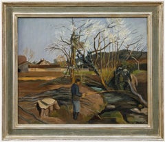 Maurice Mourlot (1906-1983) - Milieu du XXe siècle Huile, Pêcheur de truites