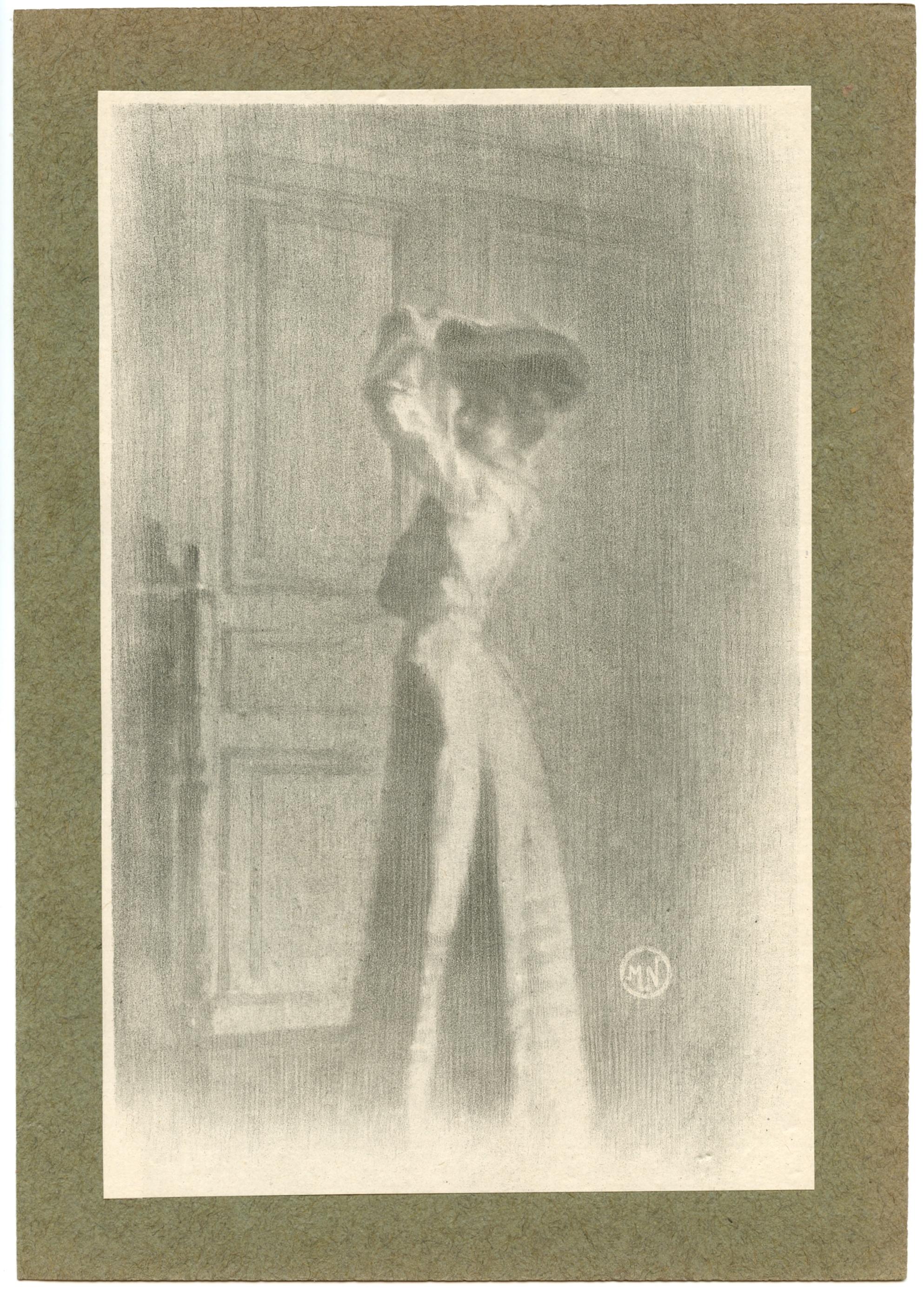 "Parisienne" original lithograph - Print by Maurice Neumont