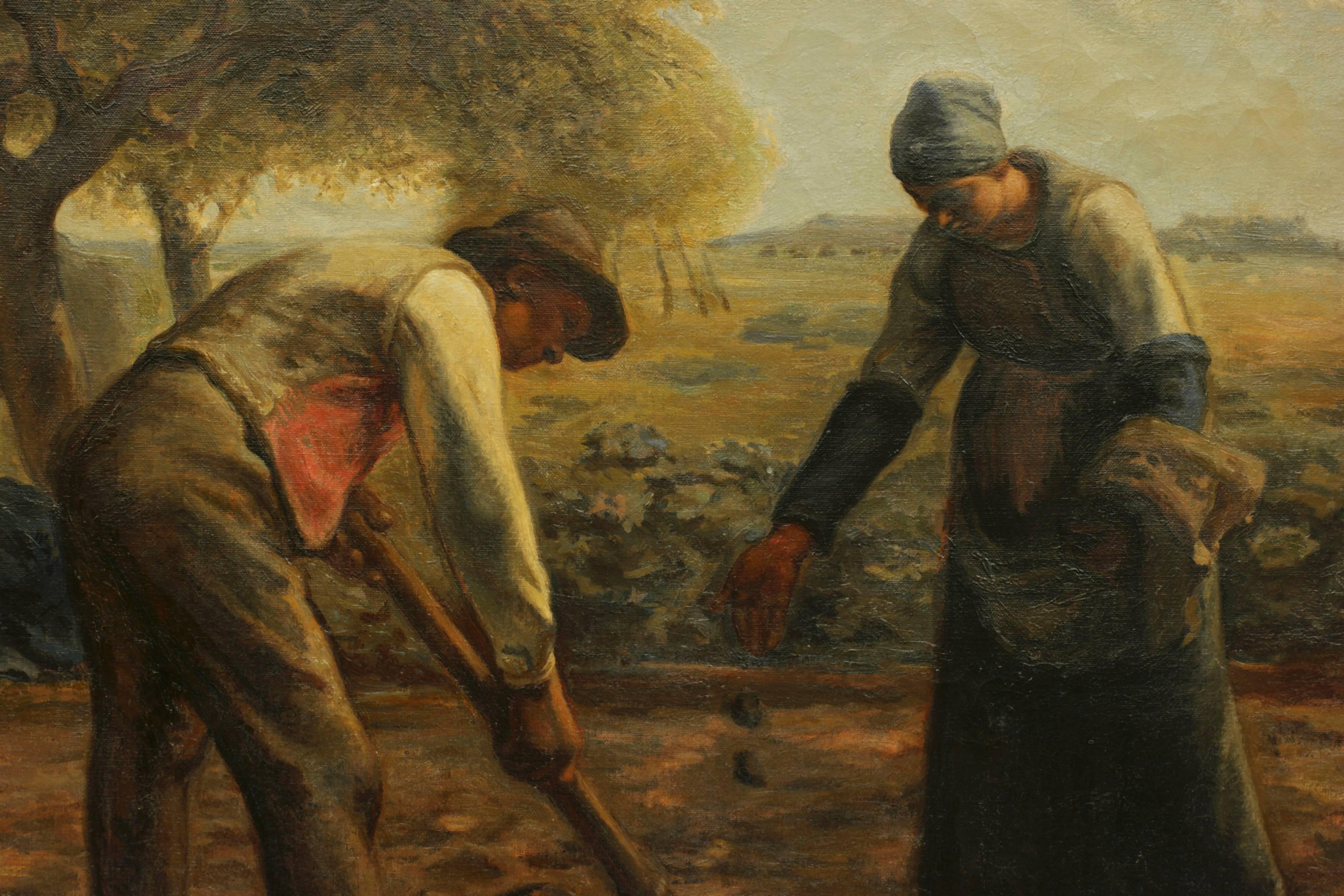 Homage to Millet - Painting by Maurice Newman