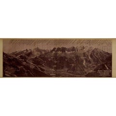 Circa 1910 illustrated document by Paillon - Panoramic view of the Mont Blanc
