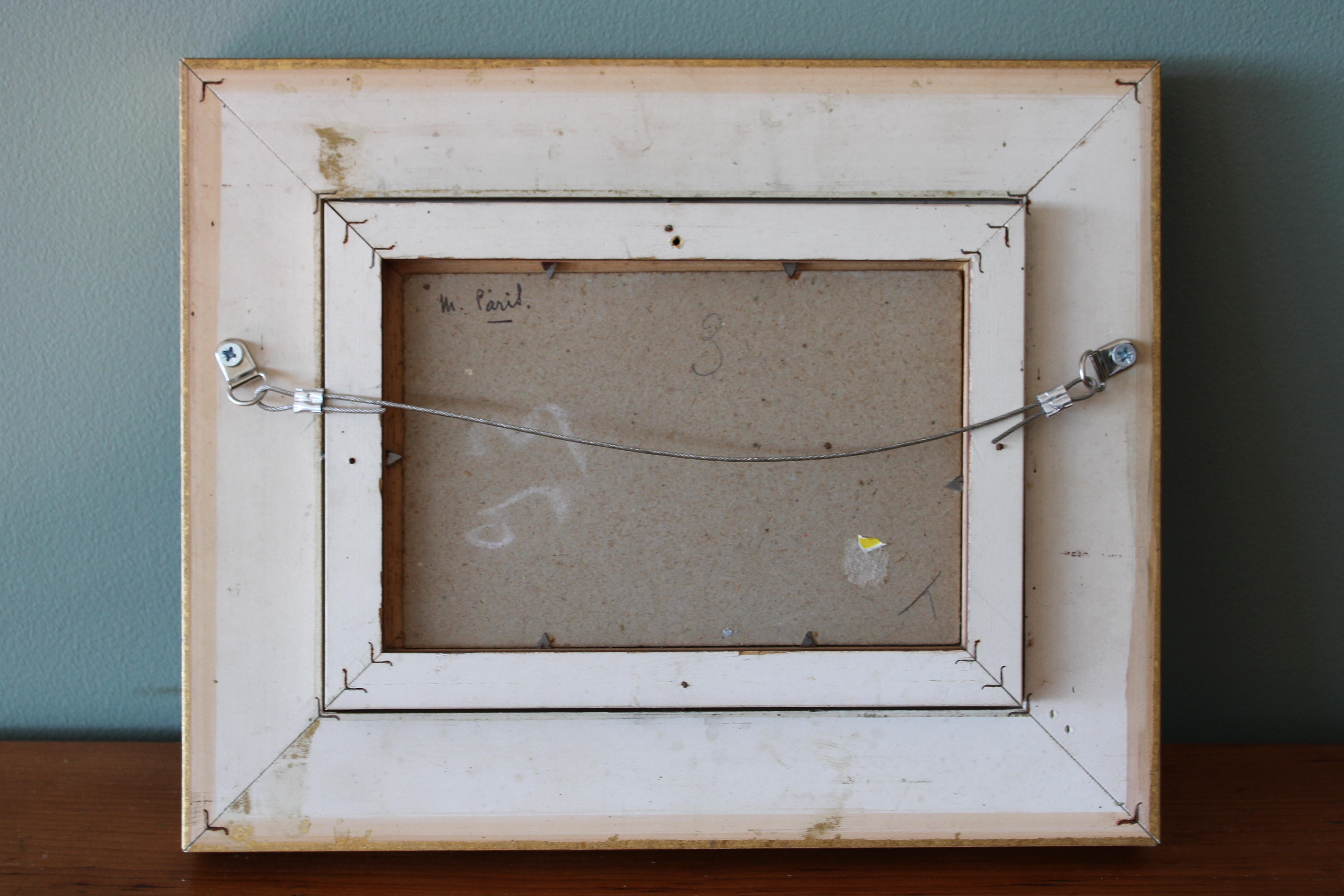 Vintage Post-Impressionist Französisch Landschaft Ölgemälde von einer Schneeszene (Braun), Landscape Painting, von Maurice Paris