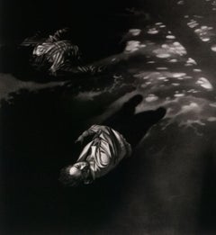 Parabole 2 (Sunshine streams through clouds and trees as three men observe)