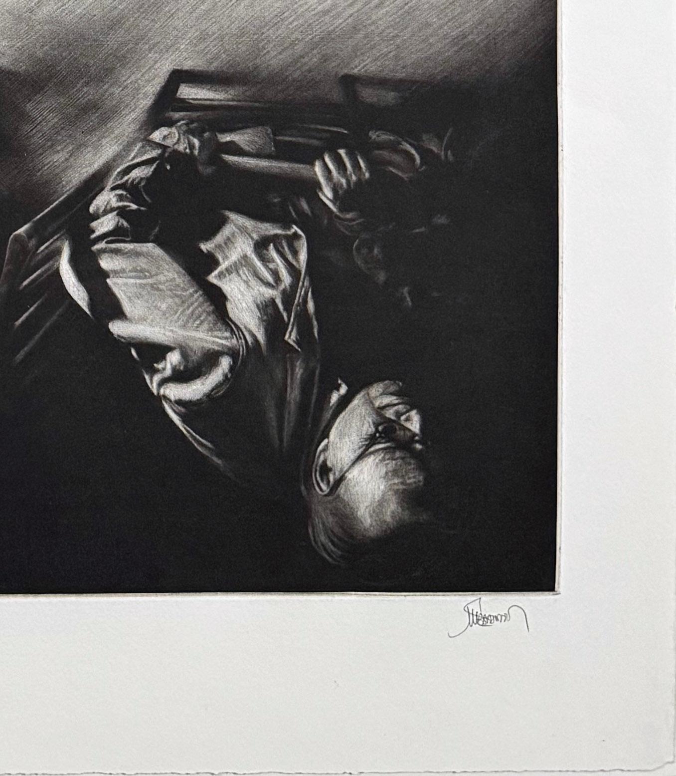 Perfiles Sous Angle 2 - Figurative Print Negro de Maurice Pasternak