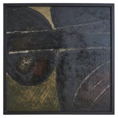 Maurice Perrenoud, L'homme de'calque l'homme, Oil on Board Painting, 1960s