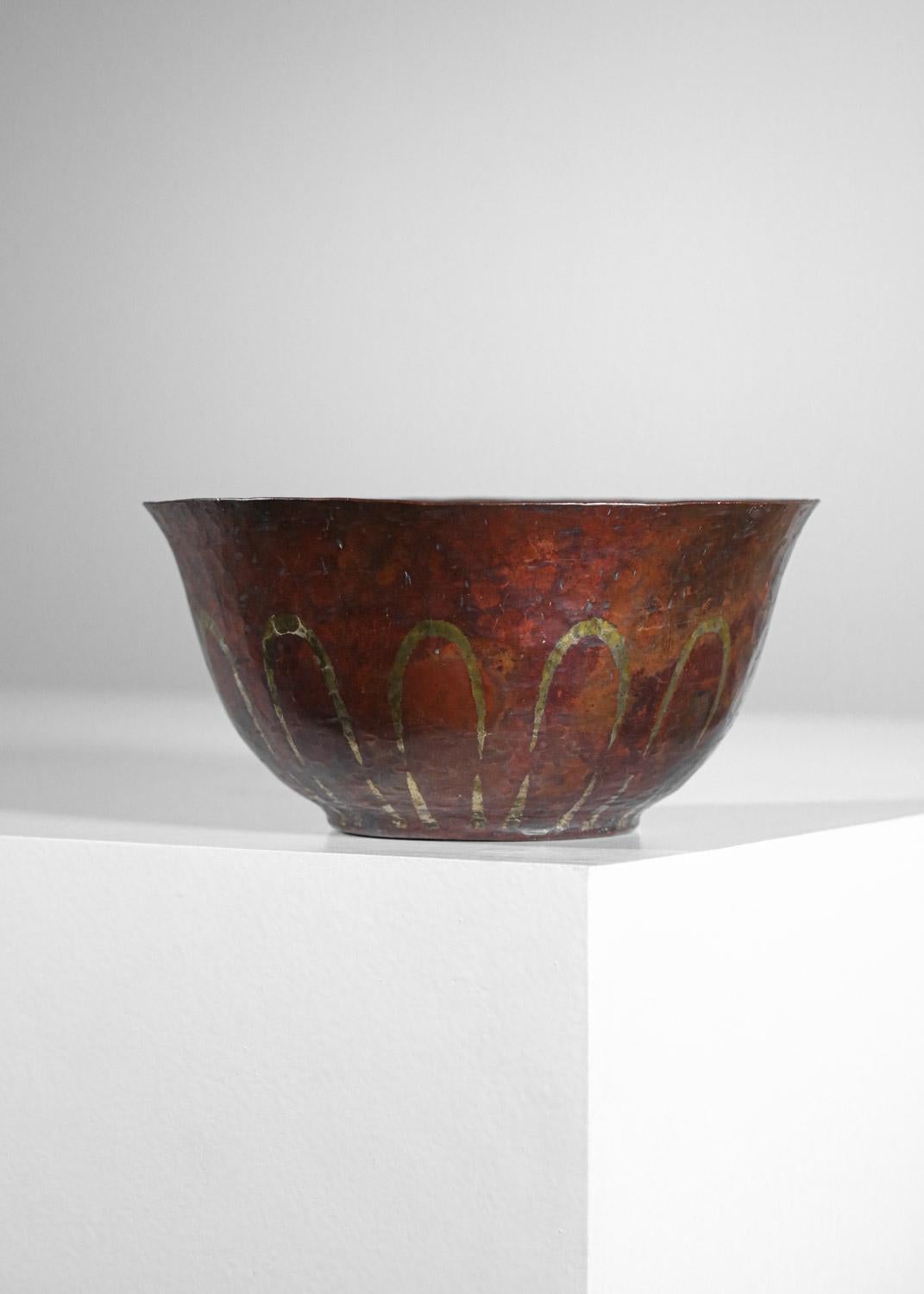 Fait main Bol Maurice Perrier en laiton art déco des années 30/40 en vente