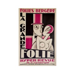 1927 Affiche originale des Folies Bergères par Pico - Cabaret - Art Déco