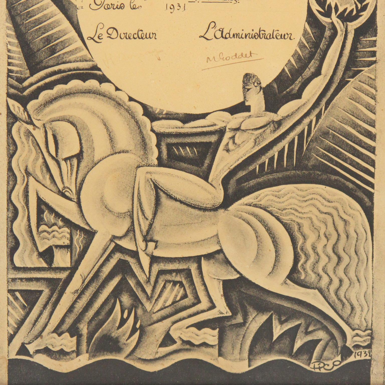 Souvenirs automobiles françaises Art Déco - Impression de magazines conçue par Maurice Pico 1
