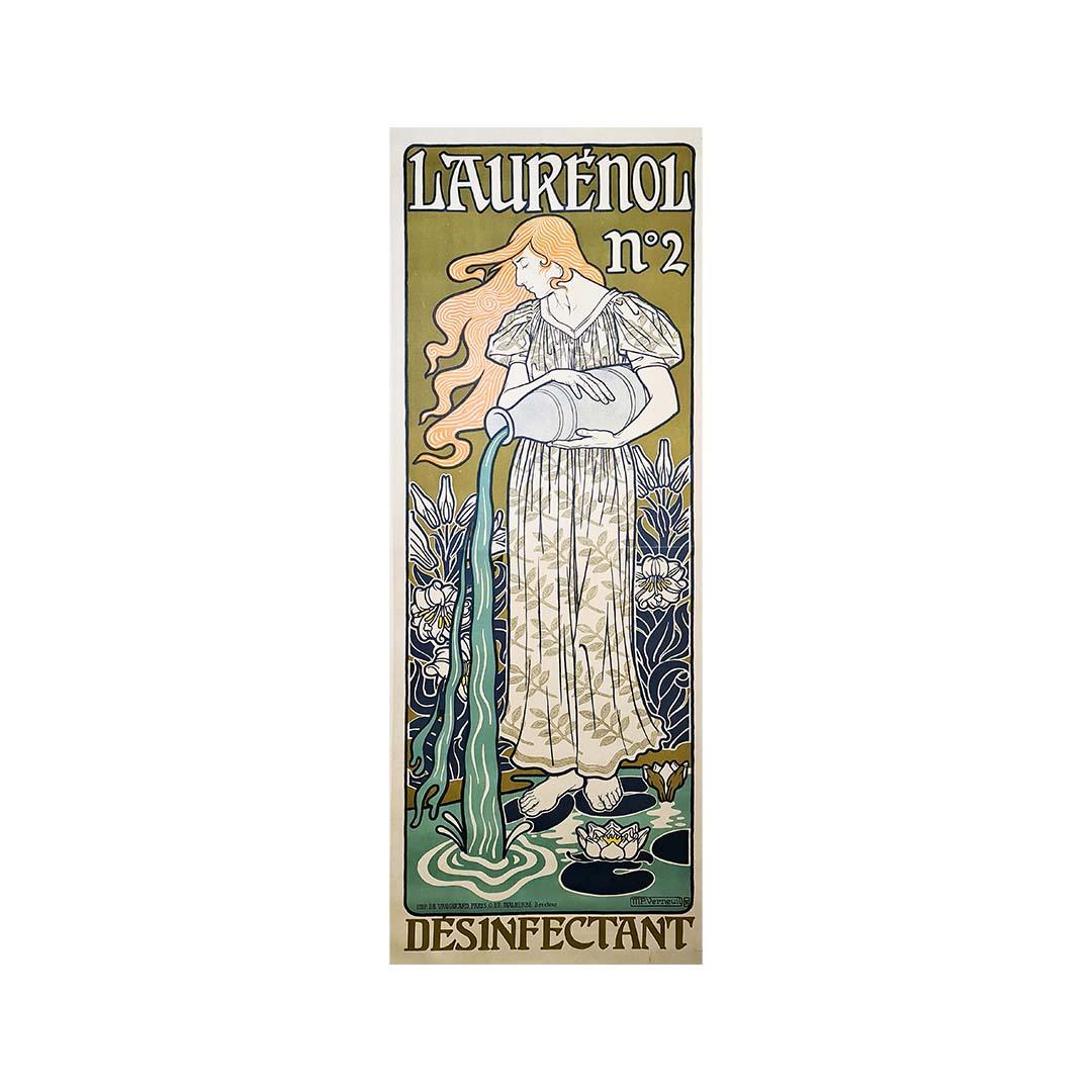 Affiche originale de 1898 - Laurnol N2 désinfectant - Art Nouveau - Publicité