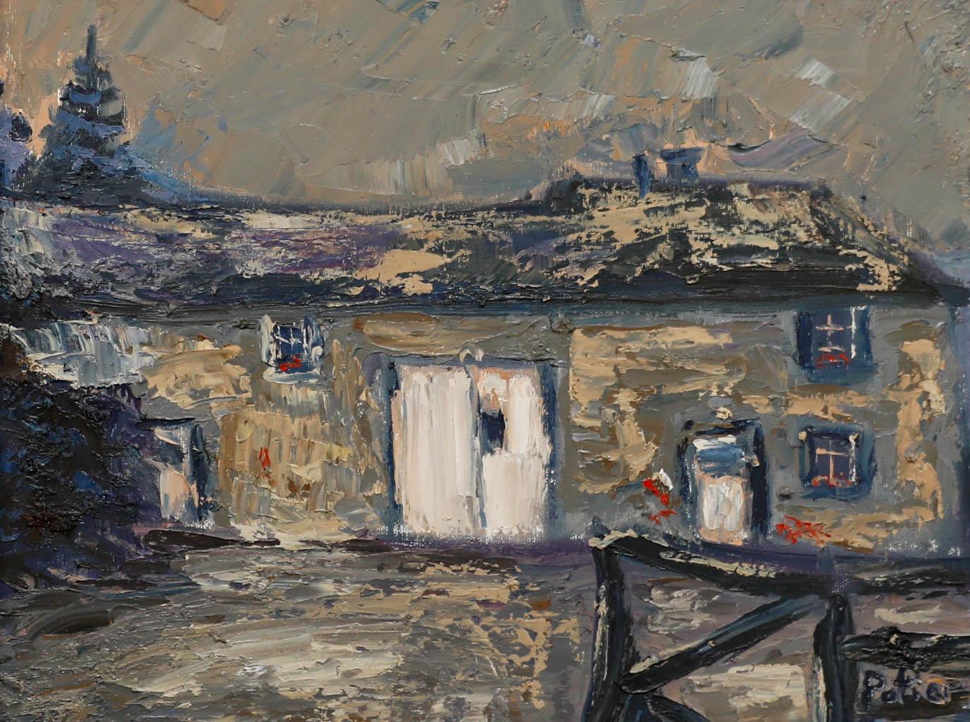 Maurice Potier (1926-2002) - Escuela belga Siglo XX Óleo, El viejo granero de piedra en venta 1