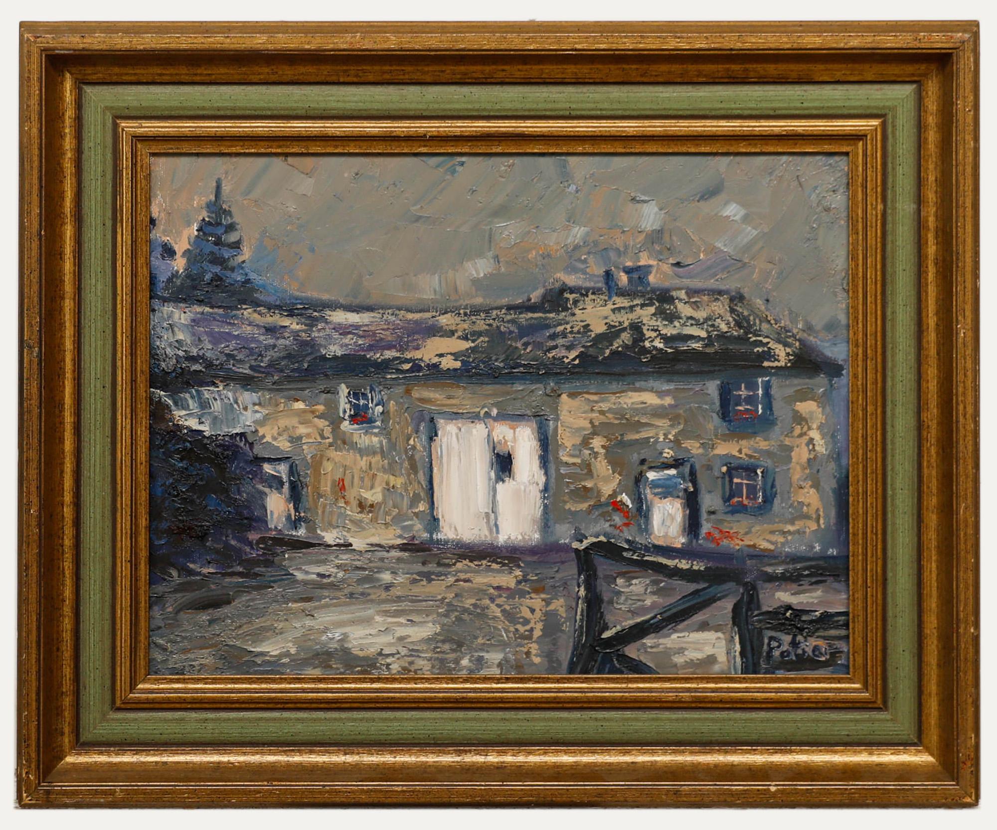 Paisaje original al óleo del artista belga Maurice Potier (1926-2002). Presentado en un marco del siglo XX. Firmado en la parte inferior derecha, con una segunda firma de artista en el reverso. En lienzo sobre bastidores.