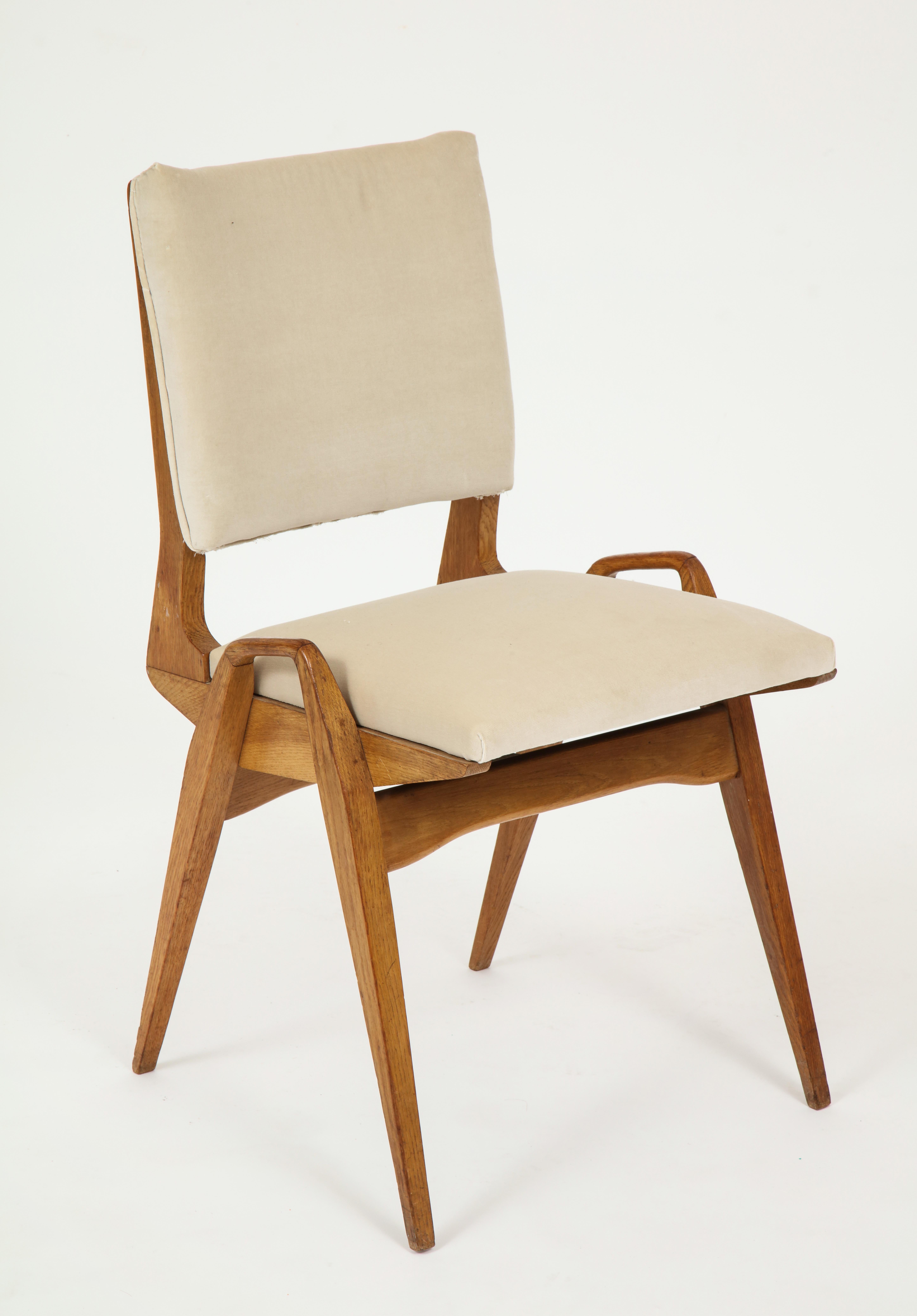 French Maurice Pre 6 Dining Chairs, Midcentury, France, 1950s