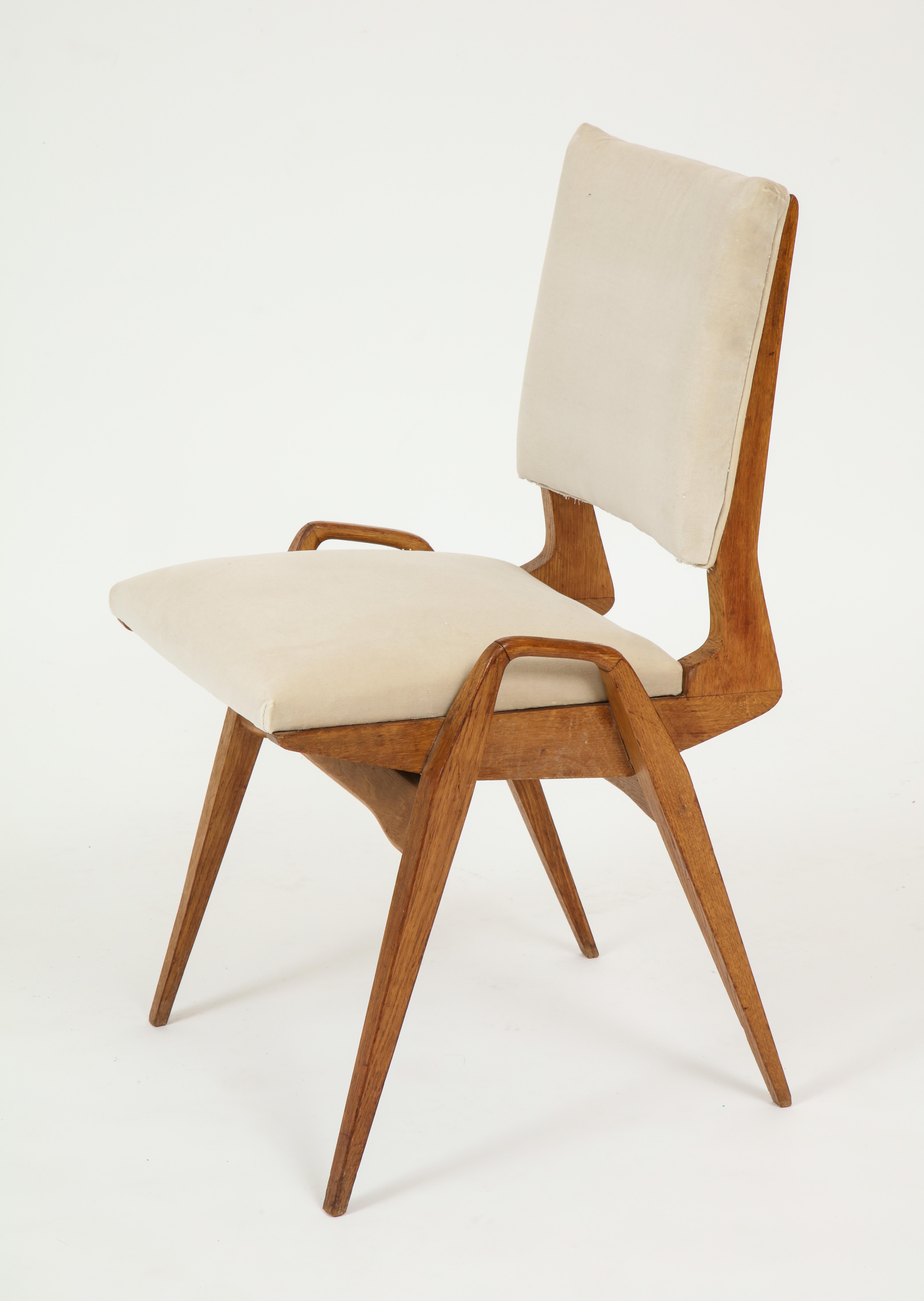 Maurice Pre 6 Dining Chairs, Midcentury, France, 1950s In Good Condition In New York, NY