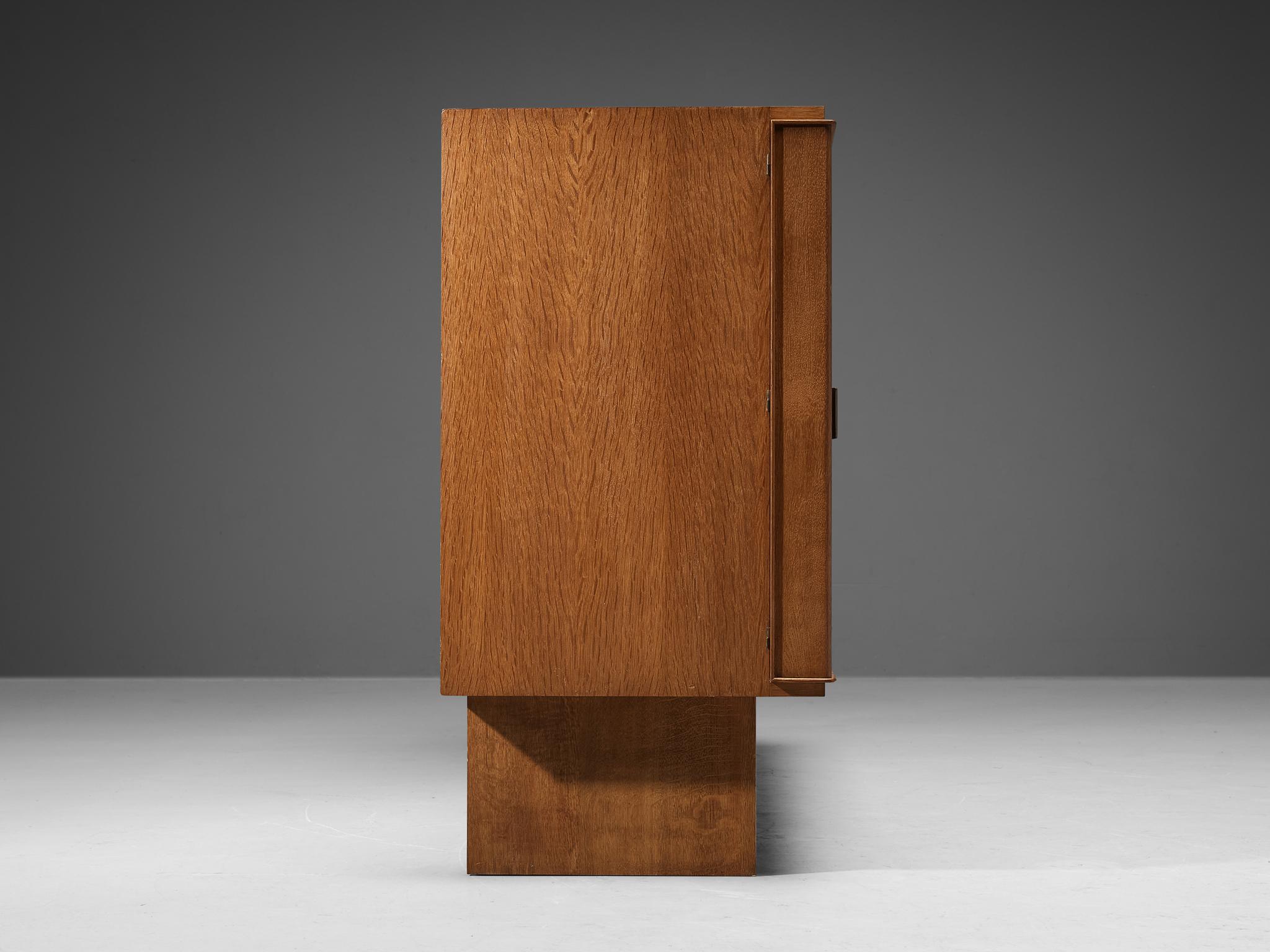 Maurice Pré Cabinet in Solid Oak and Brass For Sale 3
