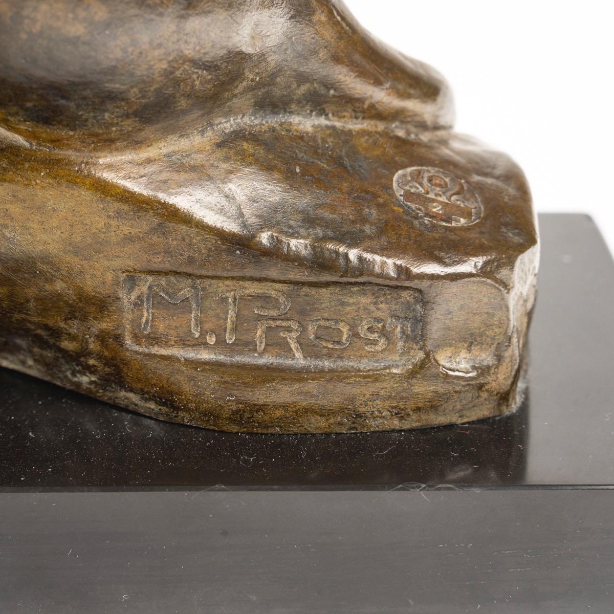 Maurice Prost (1894 - 1967)  Panthère au repos , Scultura in bronzo Art Deco in vendita 2