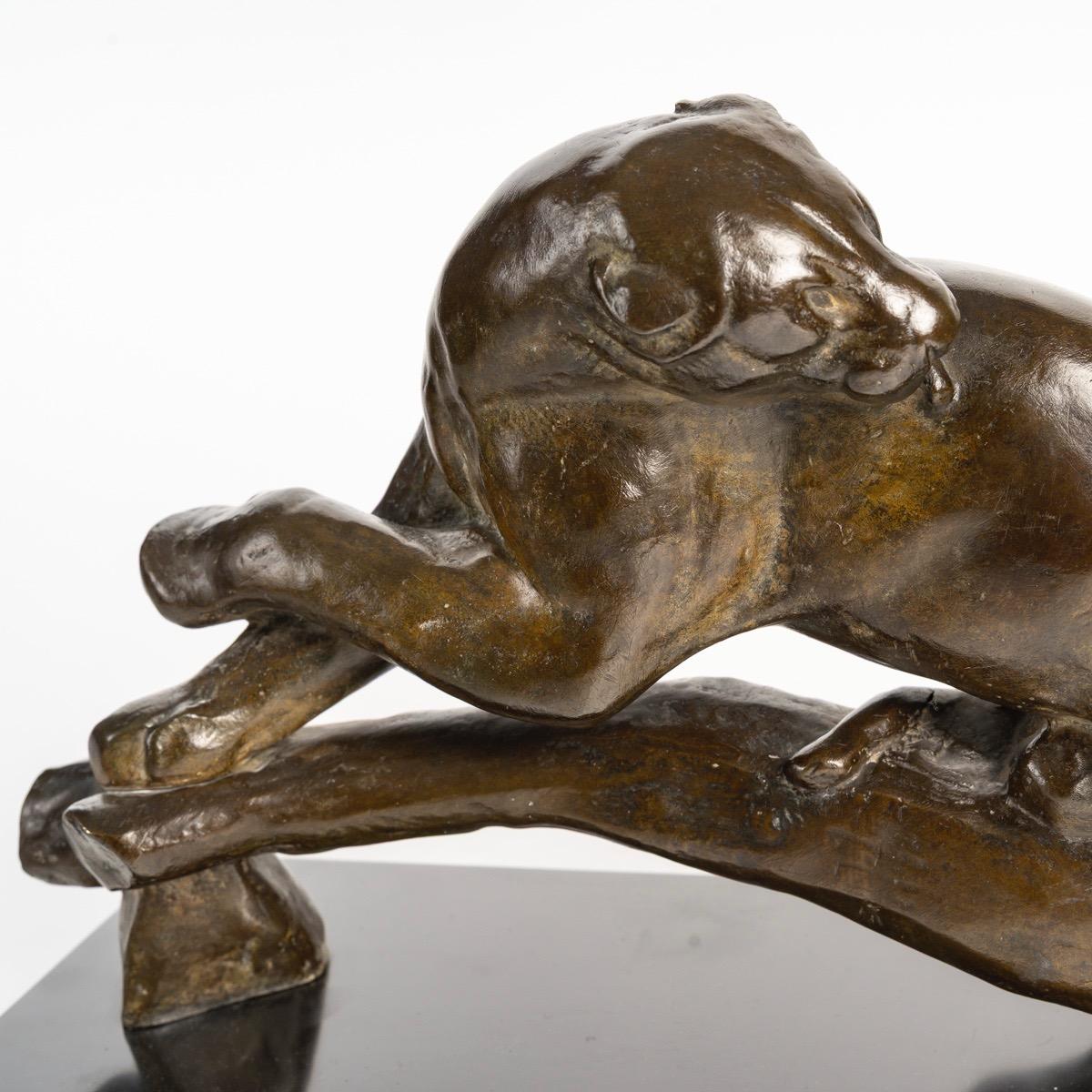 Maurice Prost (1894 - 1967)  Panthère au repos , Scultura in bronzo Art Deco in vendita 1