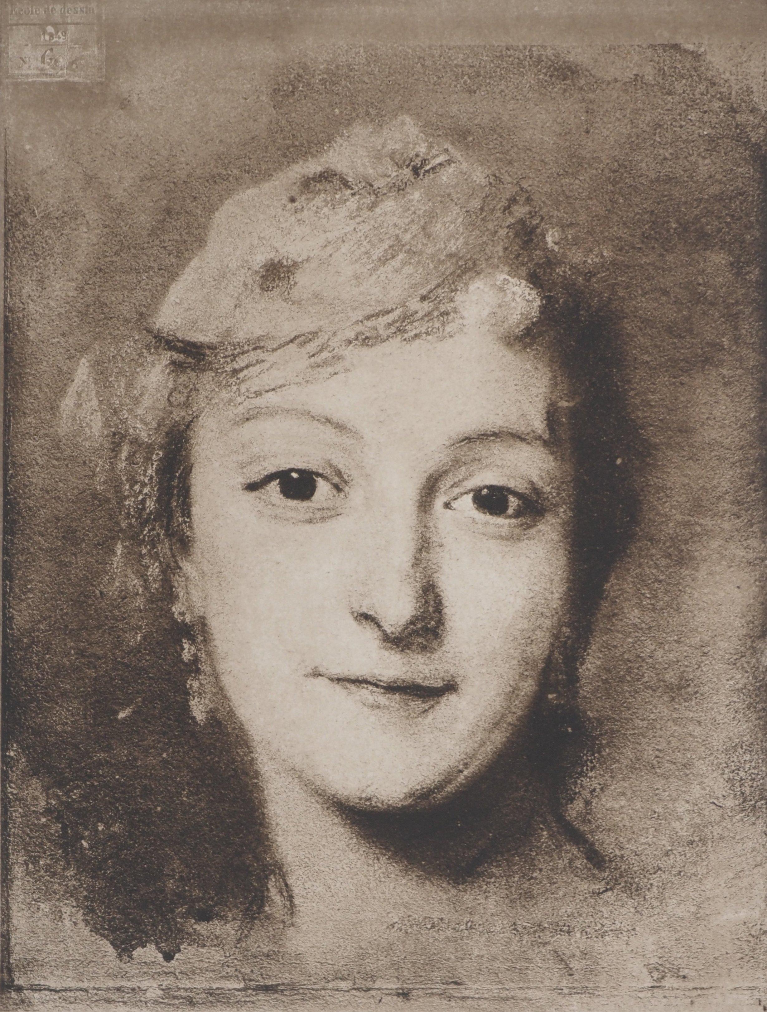 The Opera Singer : Mademoiselle Fel - Etching - Print by Maurice-Quentin de La Tour