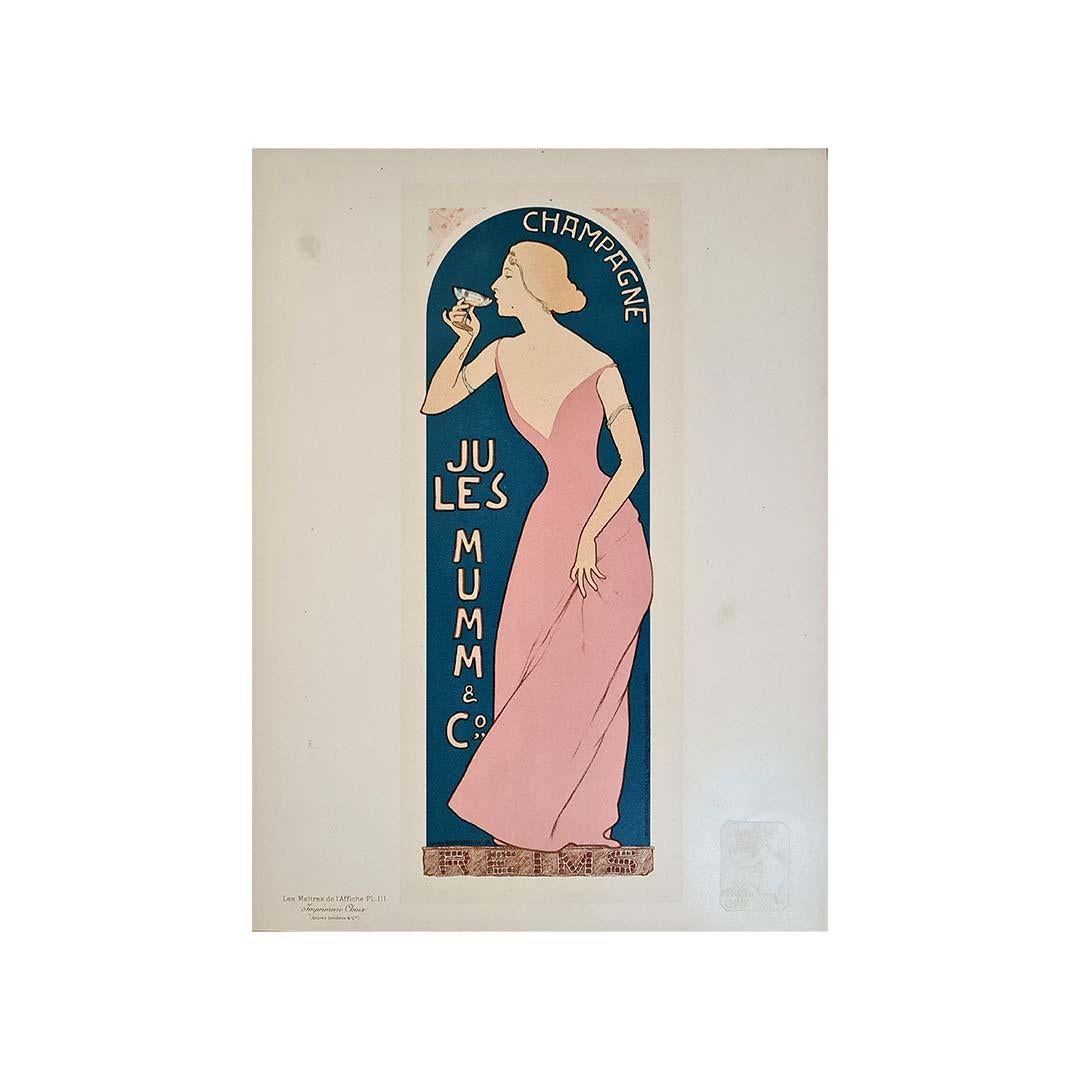 1895 original poster by Maurice Réalier-Dumas for Champagne Jules Mumm & Co For Sale 3