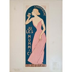 Manifesto originale del 1895 di Maurice Réalier-Dumas per lo Champagne Jules Mumm & Co.