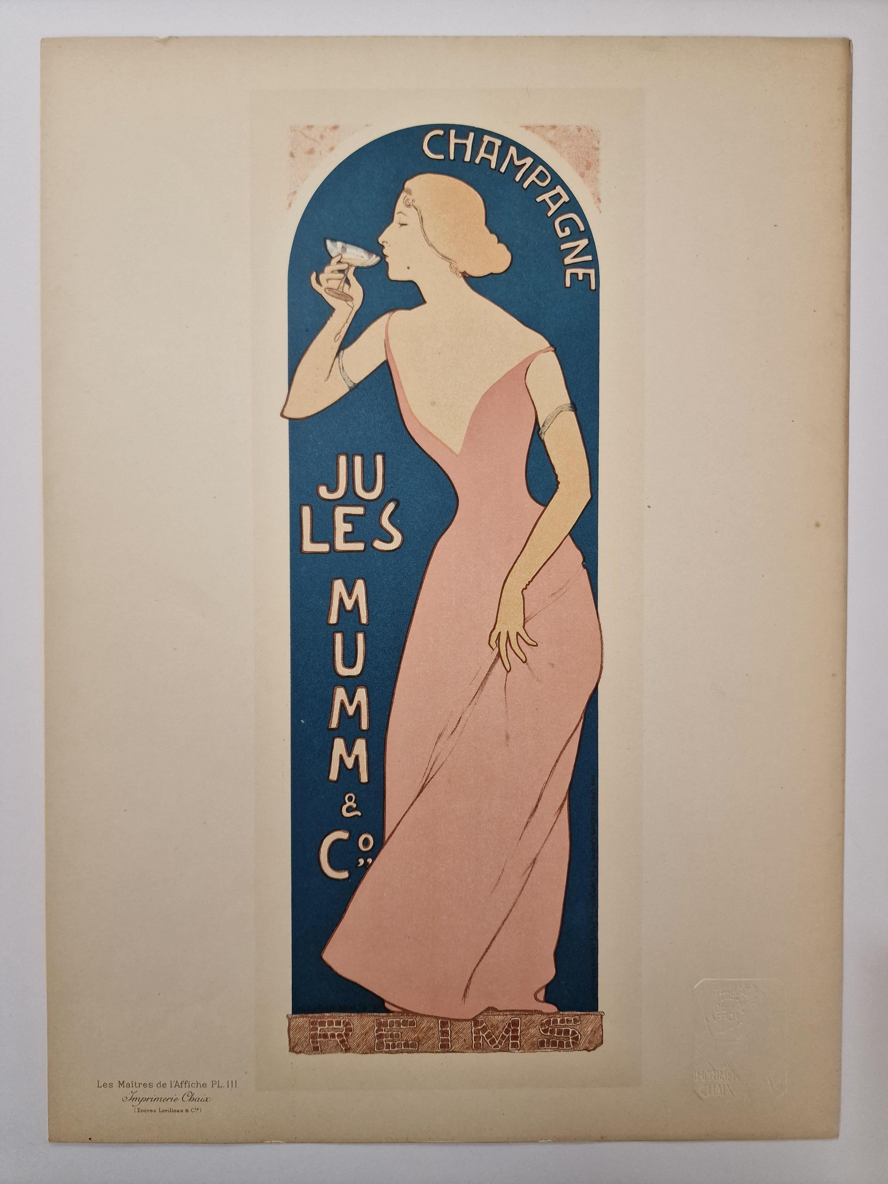 Champagne Jules Mumm - Print by Maurice Réalier-Dumas