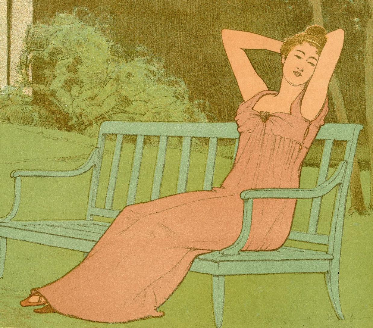 Corinne - Beige Figurative Print by Maurice Réalier-Dumas