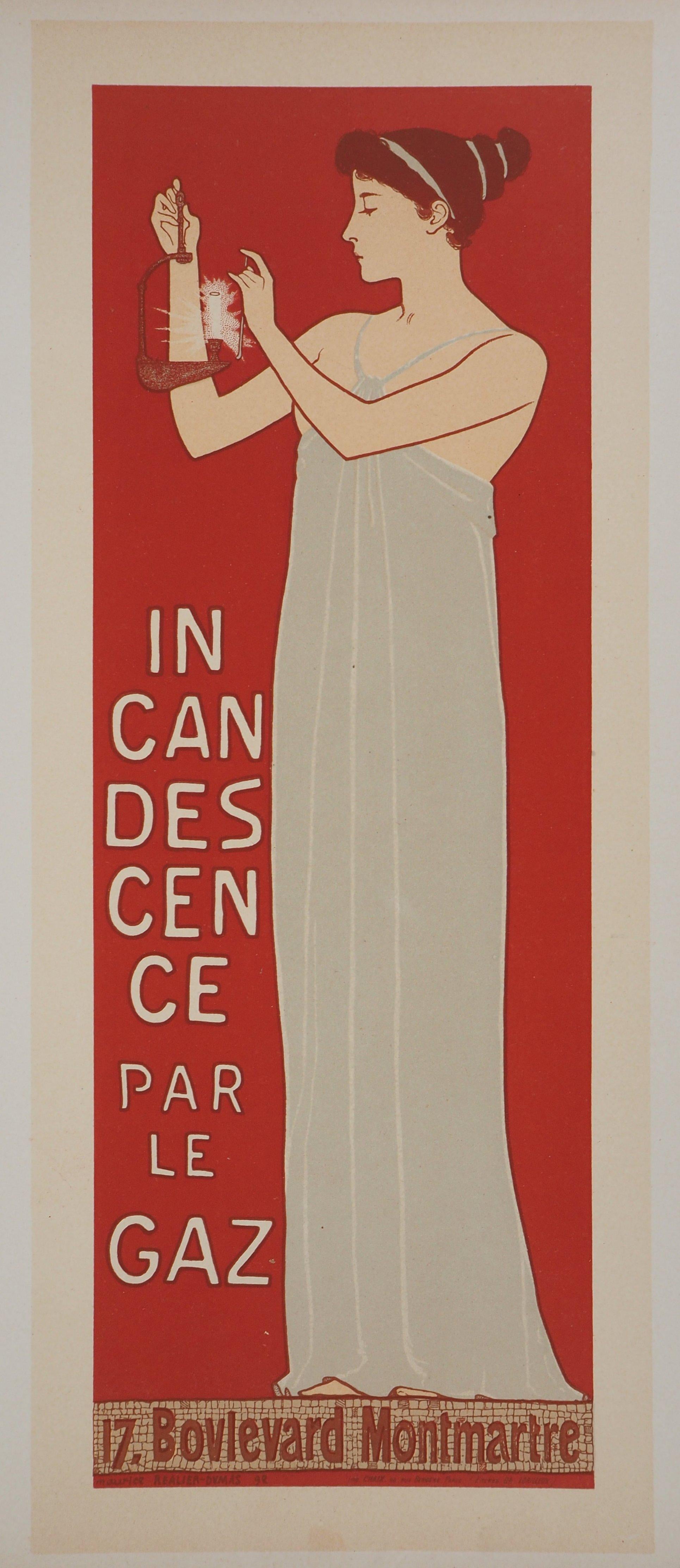 Maurice Réalier-Dumas Figurative Print - Goddess of light - Original lithograph (Les Maîtres de l'Affiche), 1895