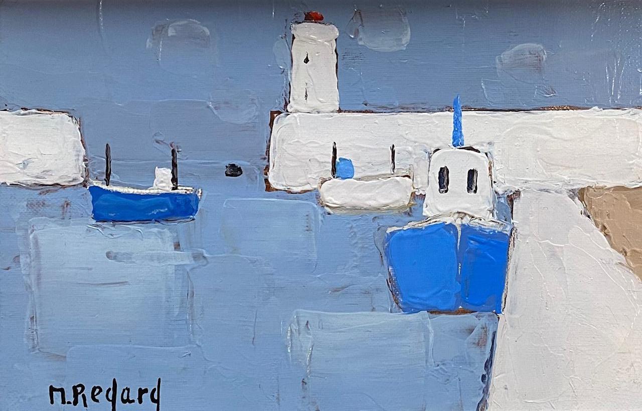 Bateaux au port, Genève - Painting de Maurice Redard