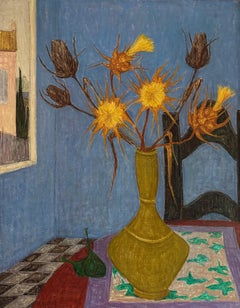 Yellow Thistles by Maurice Redard - Oil on Canvas - 79x54 cm