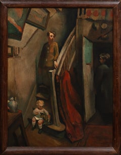 Maurice Rétif (1887-1966).The Descent Of A Staircase, circa 1920. Oil On Canvas.