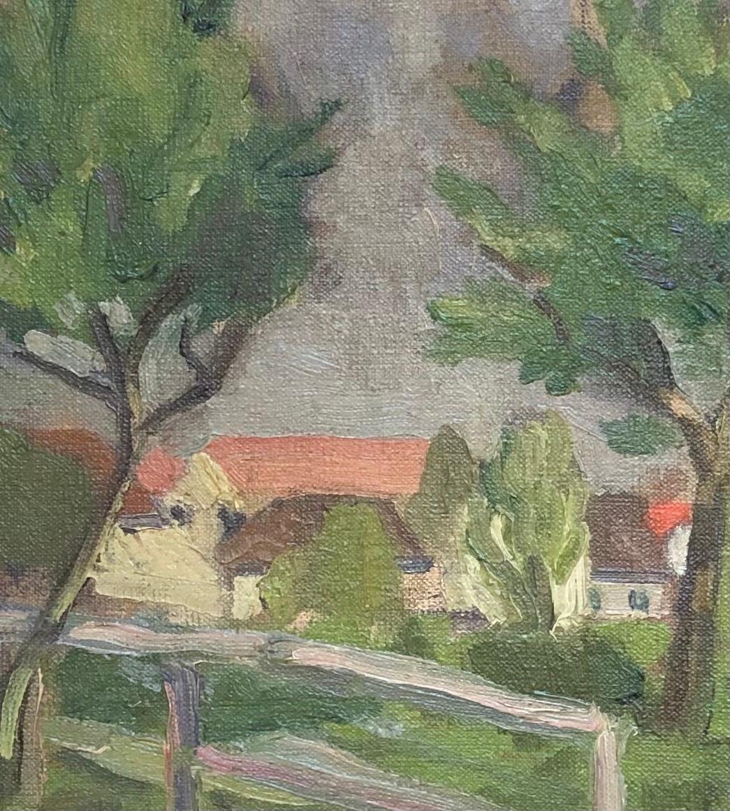 Lavori su tela
Telaio in legno grigio
46 x 58,5 x 5,2 cm
Quest'opera d'arte cattura magnificamente l'essenza di un paesaggio tranquillo e bucolico. Gli alberi, dipinti con pennellate vigorose, si ergono maestosi, con le loro chiome ondulate sotto un