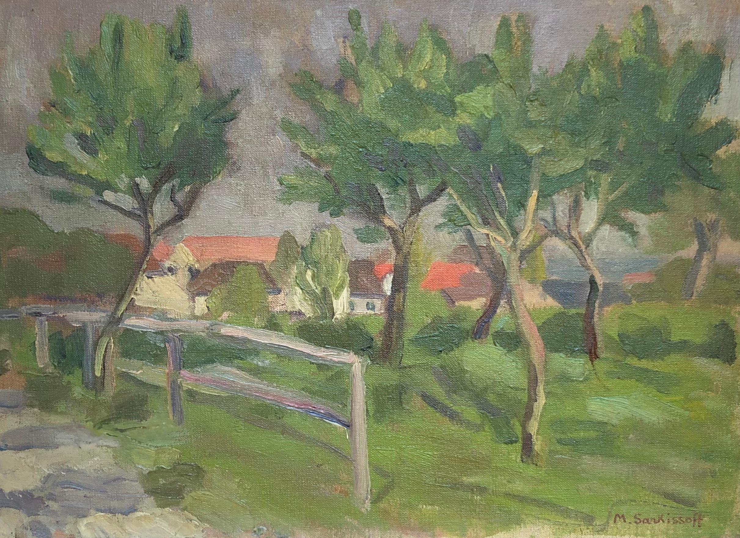 Landscape Painting di Maurice Sarkissoff - Paesaggio di campagna