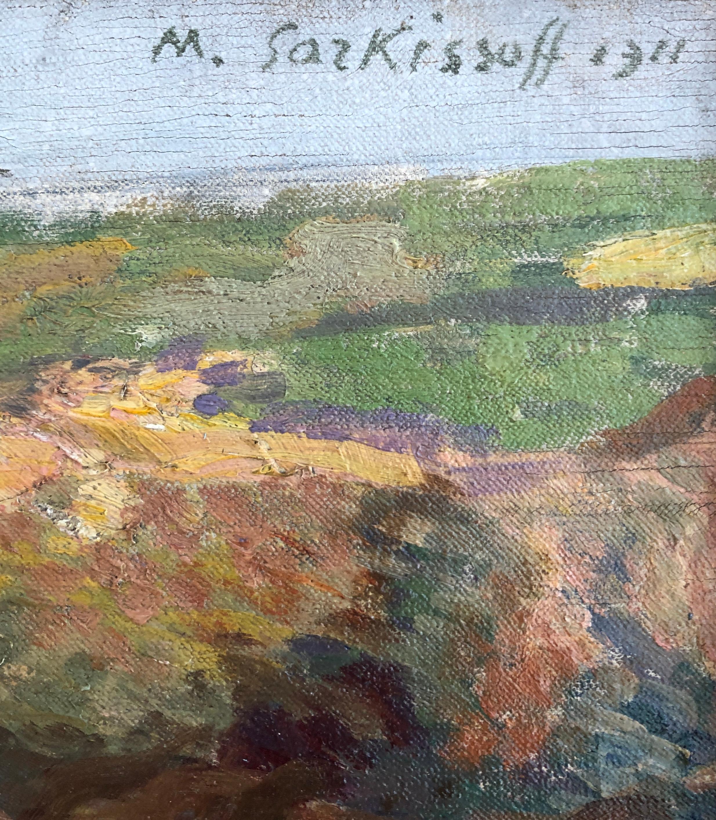 Seaside landscape - Modern Painting by Maurice Sarkissoff