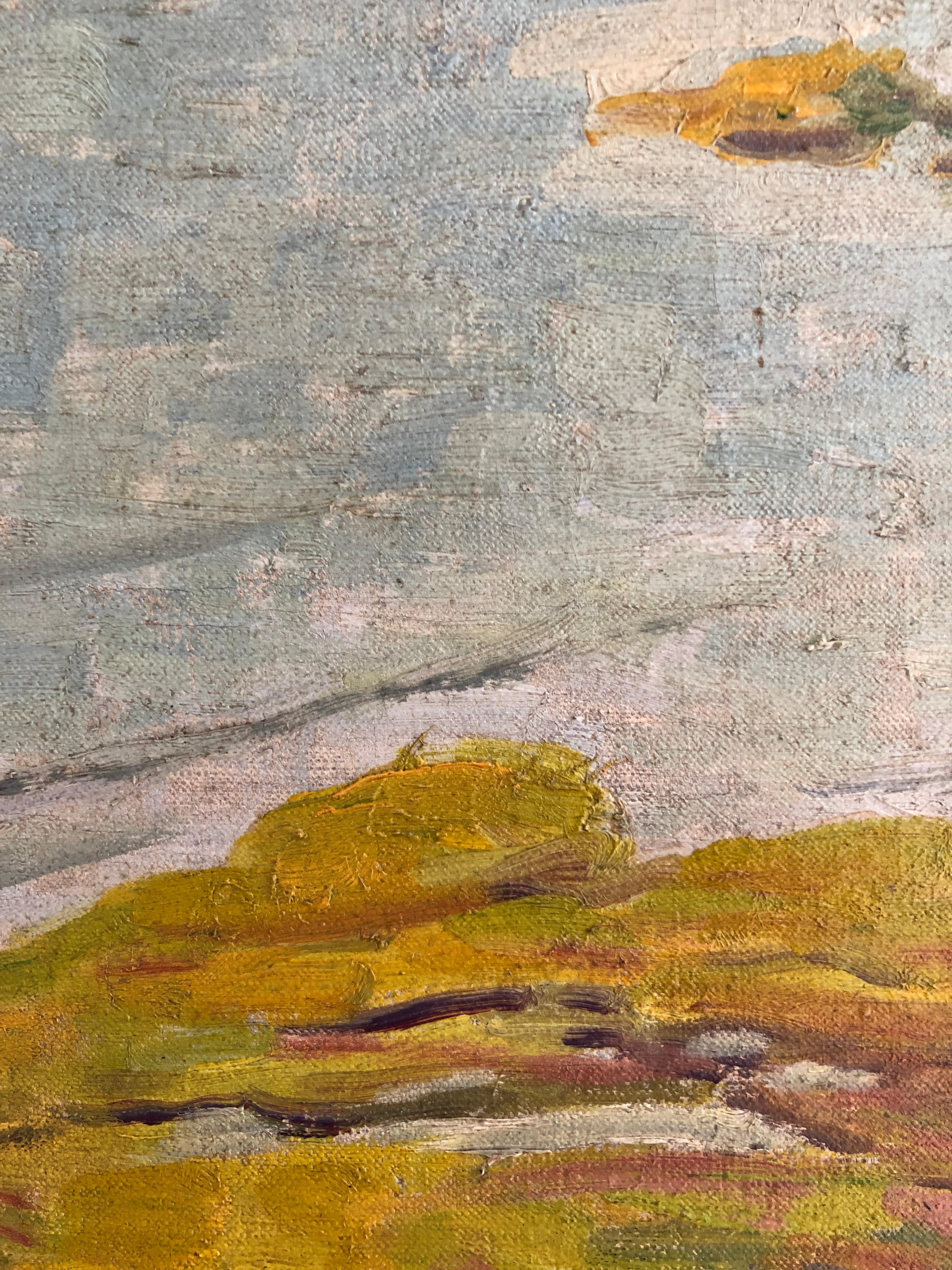 Seaside landscape - Brown Landscape Painting by Maurice Sarkissoff