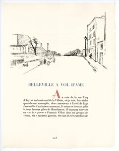"Belleville" gravure originale