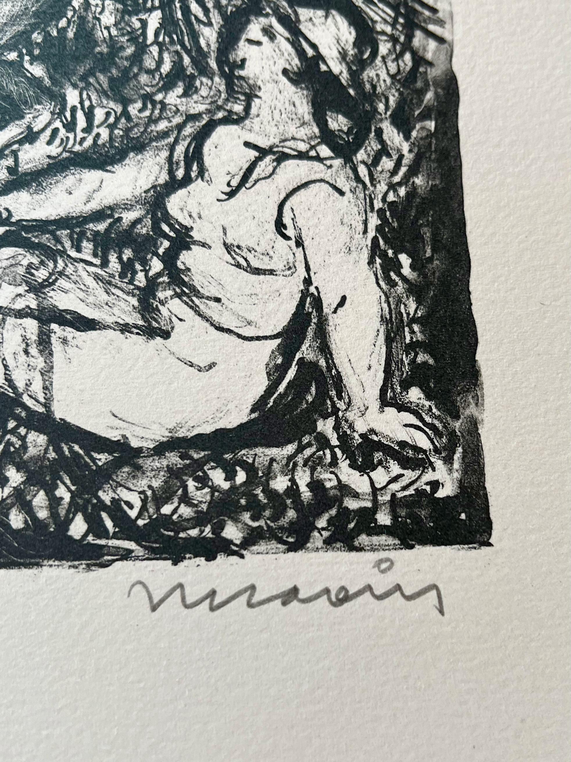Escena campestre de Nature Morte - Print Expresionismo abstracto de Maurice Savin