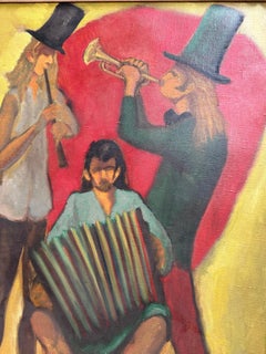 "Three Musicians" Midcentury Oil Painting by Maurice Saint-Lou