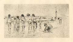 Antique "Coney Island" original etching