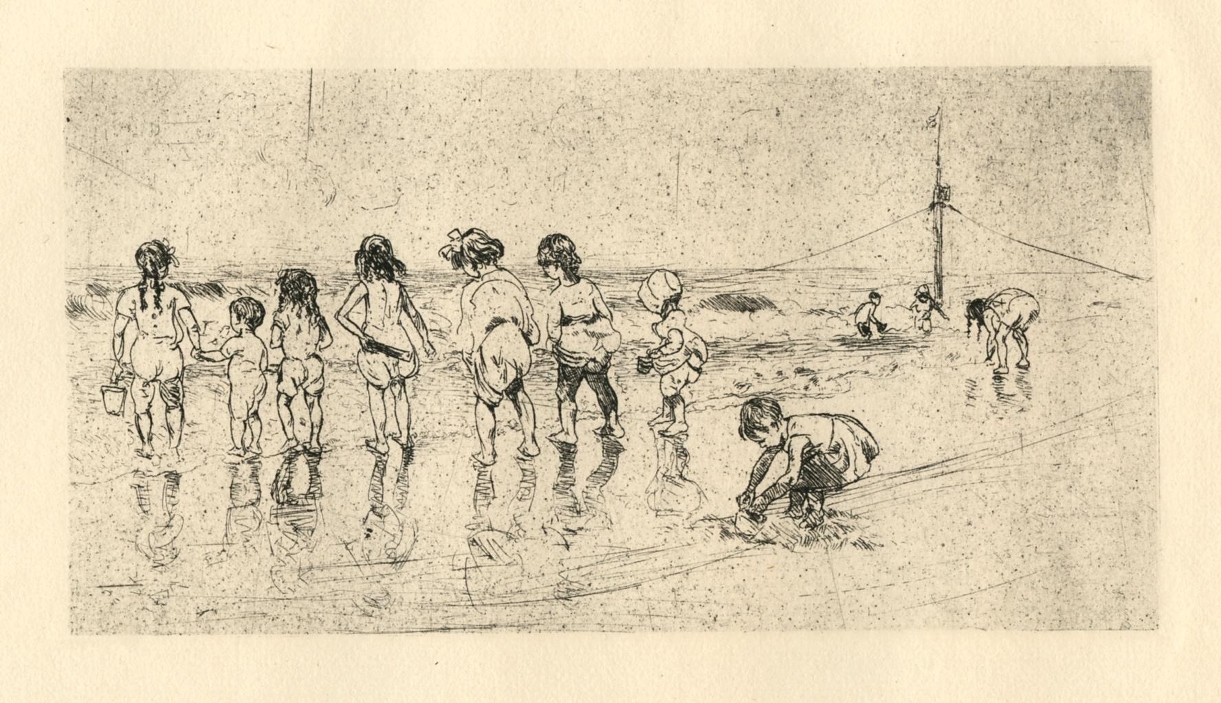 "Coney Island" original etching - Print by Maurice Sterne