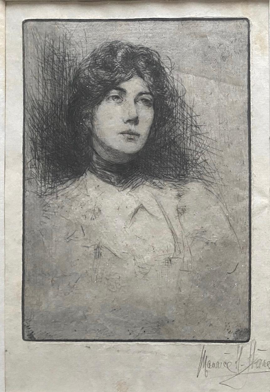 Young Beauty American Maurice Sterne rare early 1904 signed original etching For Sale 1