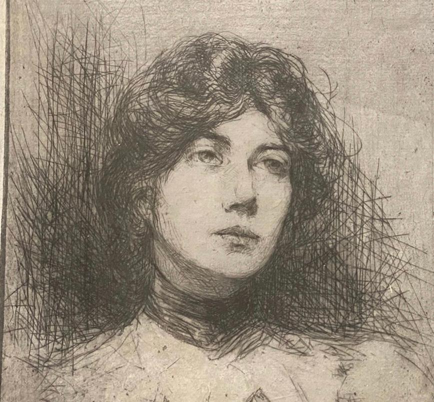 Young Beauty American Maurice Sterne rare early 1904 signed original etching For Sale 2