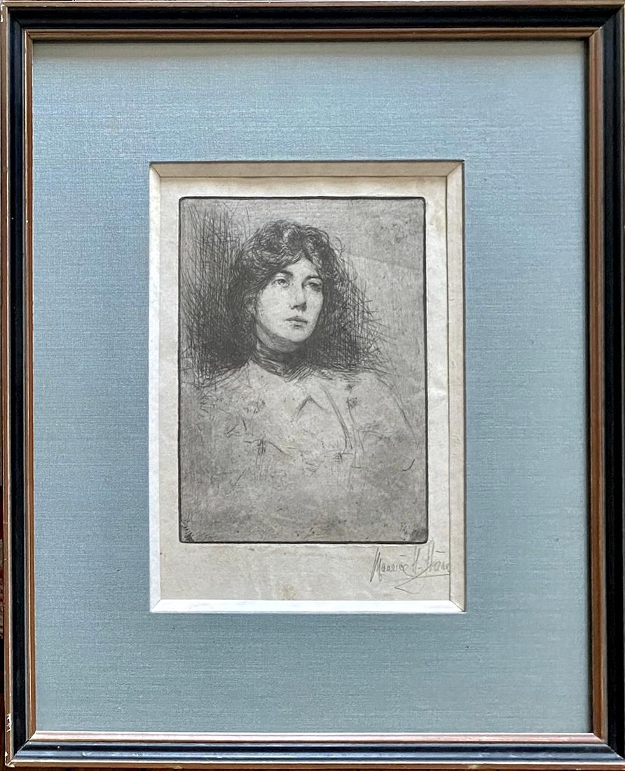 An extremely rare and lovely hand signed etching by American Maurice Sterne, dating from the turn of the century when the artist was working in Paris. 

Maurice Sterne, born in 1877 or 1878 in Memel, Latvia, was a graphic artist, painter and