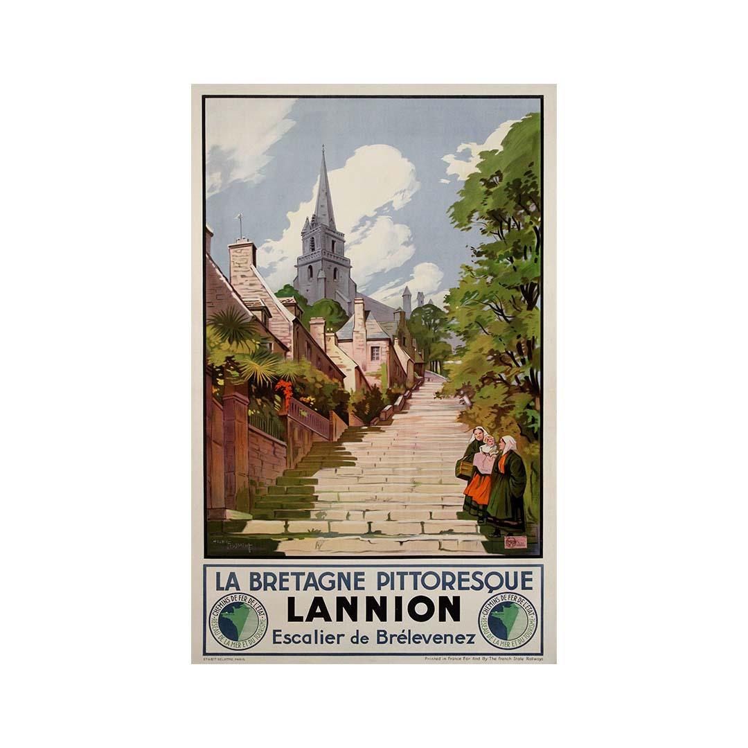 Poster di viaggio di Maurice Toussaint del 1930 - Lannion - Bretagna - Francia in vendita 2