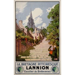 Circa 1930 travel poster by Maurice Toussaint - Lannion - Brittany - France