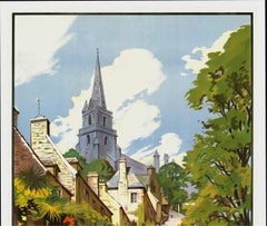 Original La Bretagne Pittoresque Lannion, Chemins de Fer vintage poster on linen