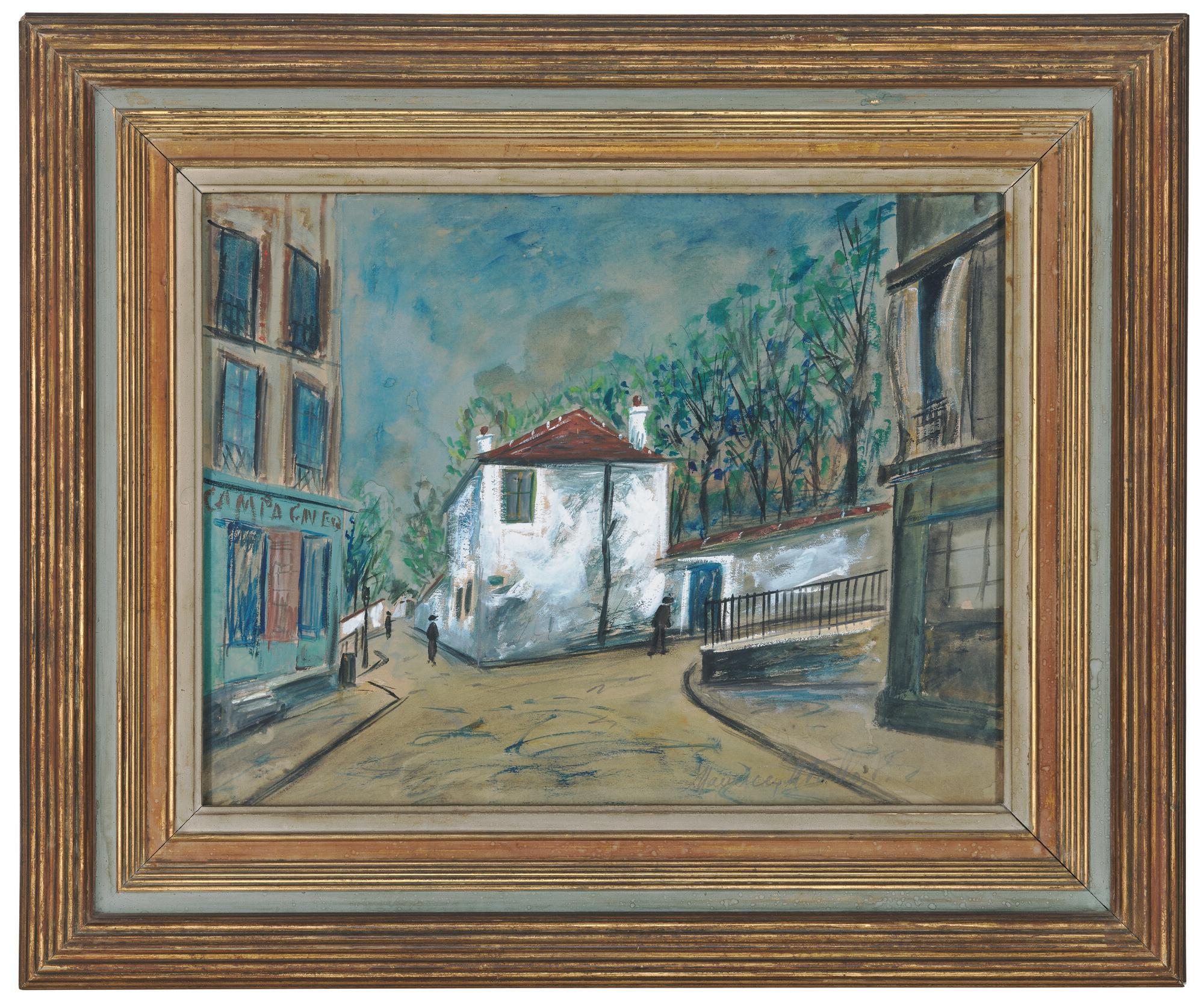 La Maison de Berlioz à Montmartre - Painting by Maurice Utrillo