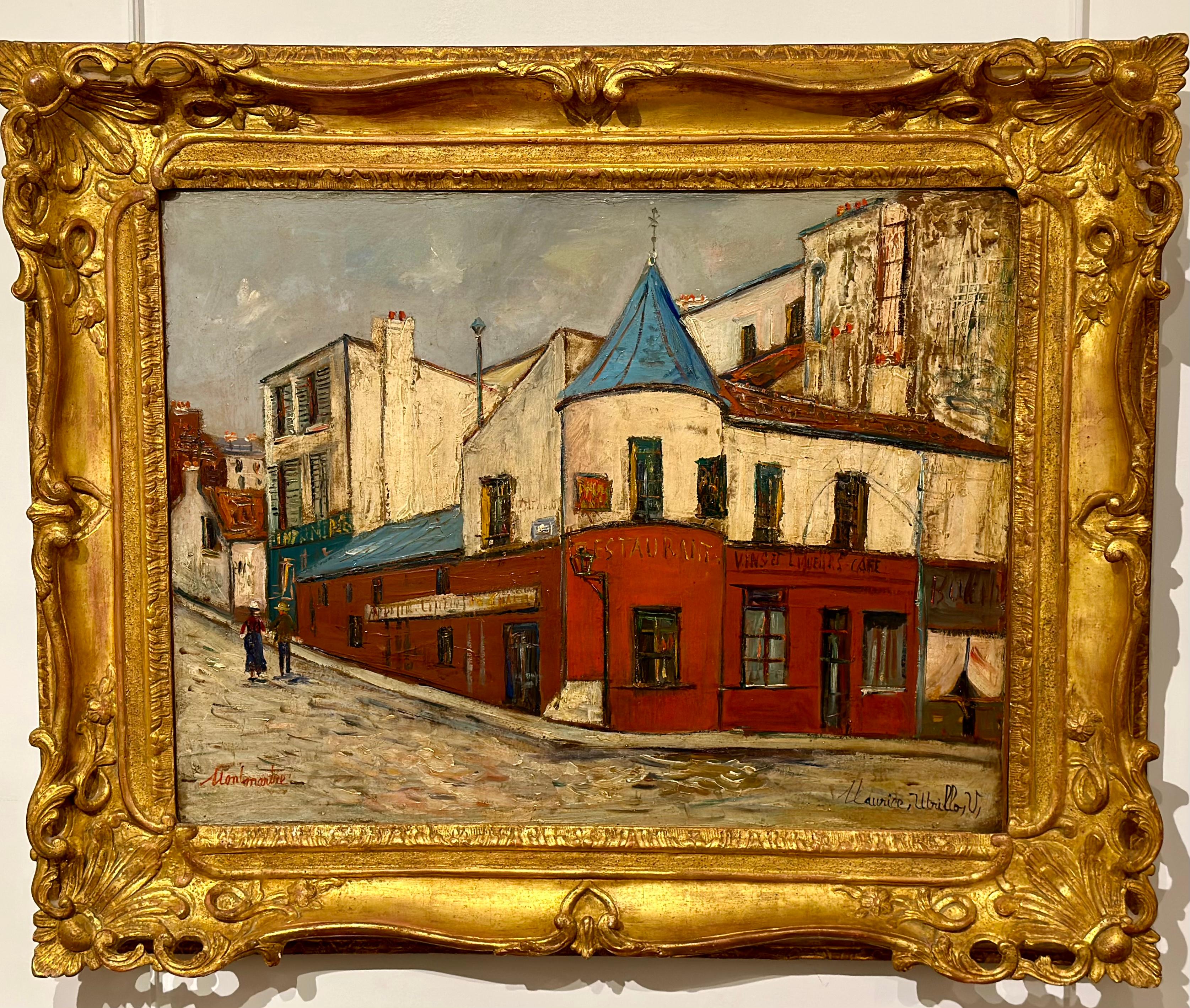 MAURICE UTRILLO
PARIS, 1883 - DAX, 1955)
Le Restaurant de la Tourelle à Montmartre
Vers 1930
Huile sur toile
49,2 x 64,6 cm.
Signée en bas à droite 