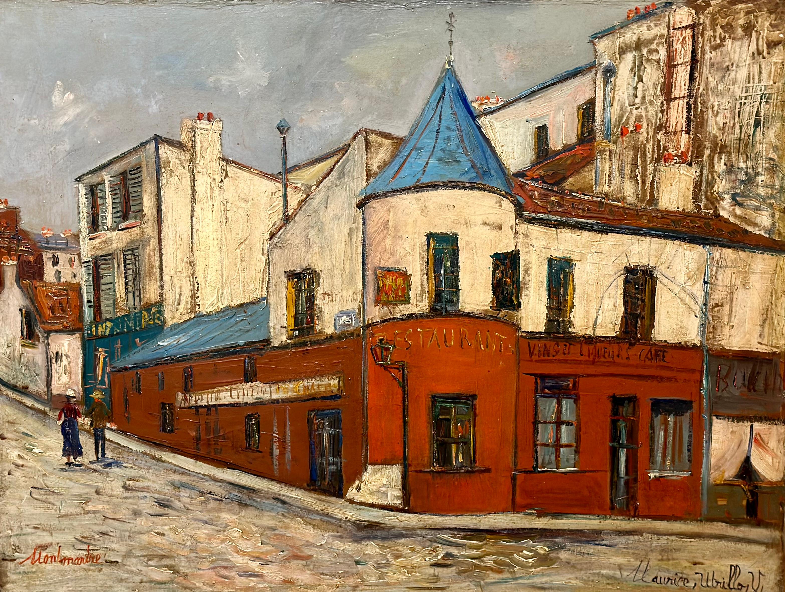 Le Restaurant de la Tourelle à Montmartre - Painting de Maurice Utrillo