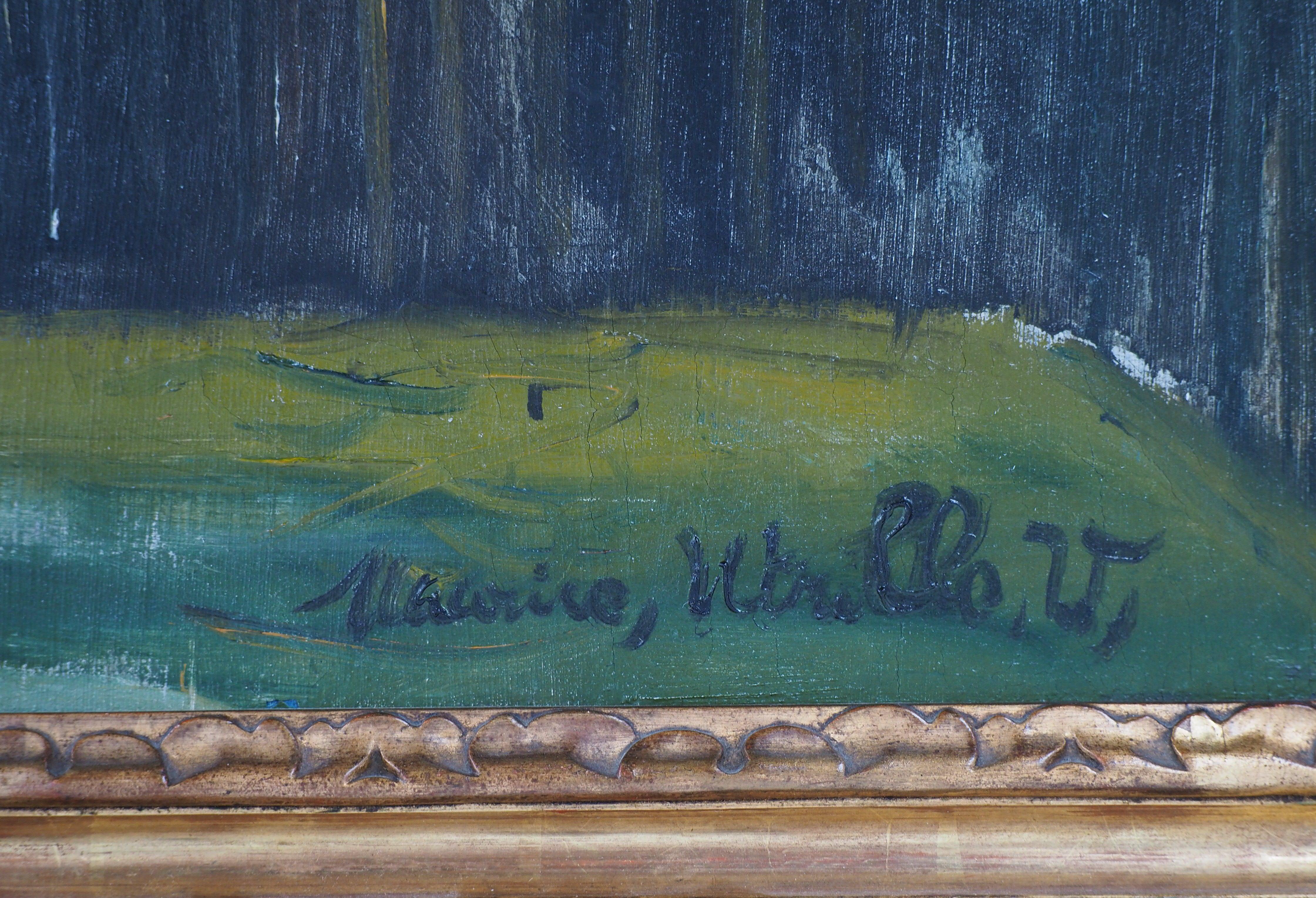 Paris Montmartre, Moulin de la Galette - Orig. Signed Oil on Canvas #Certificate - Painting by Maurice Utrillo