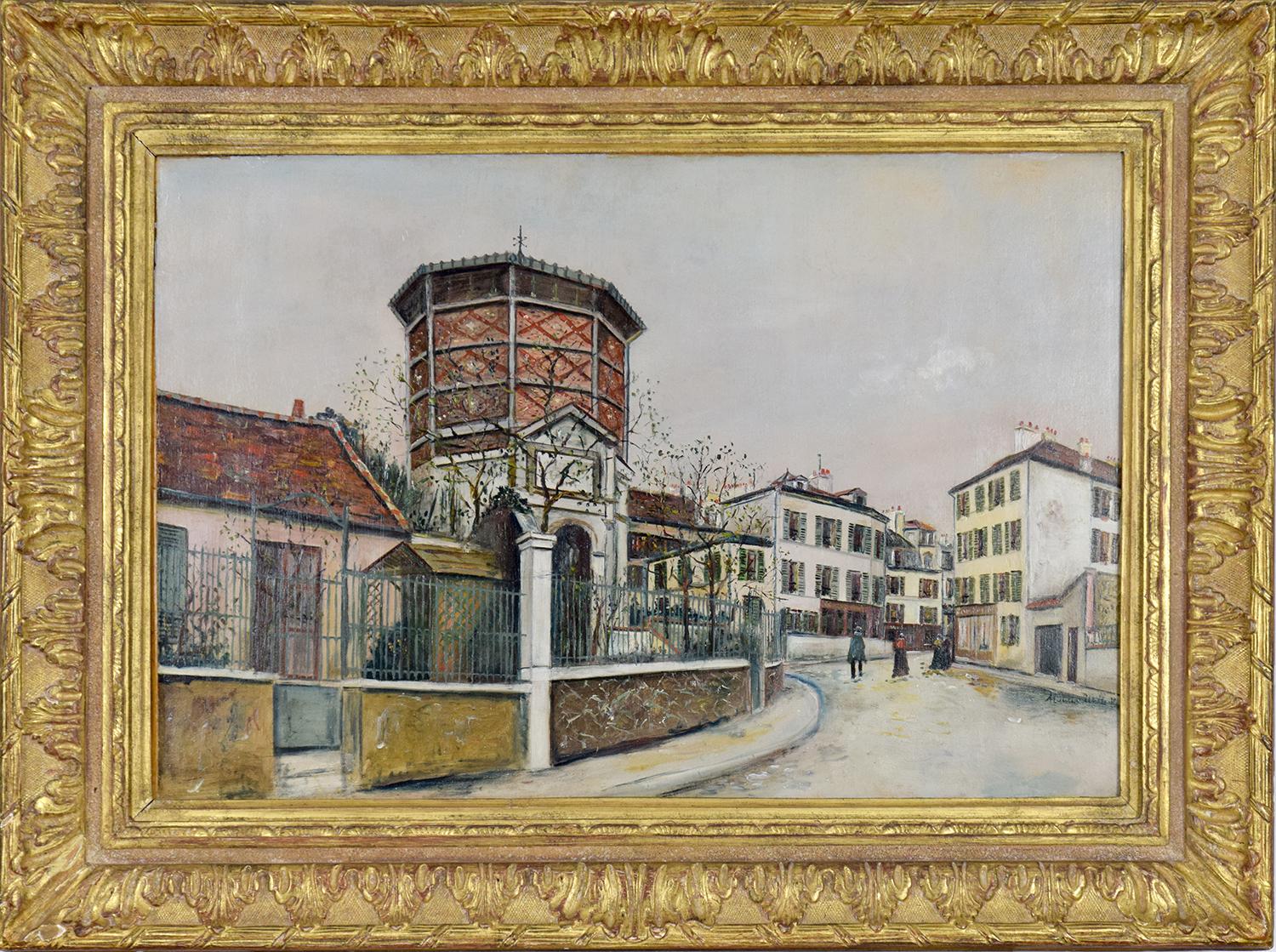 Place Jean-Baptiste-Clément von Maurice Utrillo - Straßenszene in Paris  im Angebot 1